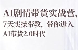 AI剧情带货实战营,7天实操带教,带你进入AI带货2.0时代-菠萝头