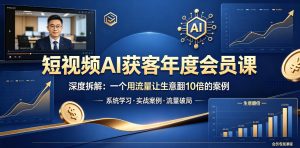 短视频AI获客年度会员课,深度拆解,一个用流量让生意翻10倍的案例-菠萝头