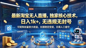最新淘宝无人直播，独家核心技术，日入1k+，无违规无封号，可矩阵批量放大，长期稳定，无需人工值守【揭秘】-菠萝头