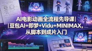 AI电影动画全流程先导课｜豆包AI+即梦+Vidu+MINIMAX，从脚本到成片入门-菠萝头