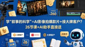 学《叙事的科学》=AI影像拍爆款片+接大牌客户？26节课+AI助手直接送【原创双语字幕】-菠萝头