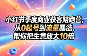 小红书季度商业获客陪跑营,从0起号到流量暴涨,帮你把生意放大10倍-菠萝头