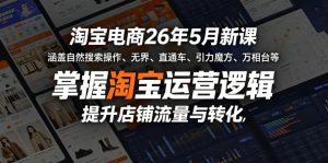 淘宝电商26年5月新课,涵盖自然搜索操作、无界、直通车、引力魔方、万相台等,掌握淘宝运营逻辑,提升店铺流量与转化-菠萝头