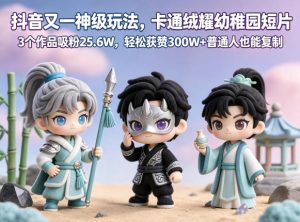 抖音又一神级玩法,卡通绒耀幼稚园短片,3个作品吸粉25.6W,轻松获赞300W+普通人也能复制-菠萝头