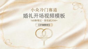 小众冷门赛道，婚礼开场视频模板，168条笔记，变现超20W+【详细教程】-菠萝头