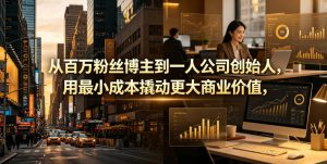 从百万粉丝博主到一人公司创始人，用最小成本撬动更大商业价值-菠萝头