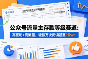 公众号流量主之存款等级赛道，高互动+高流量，轻松达到万次阅读，甚至10w+-菠萝头