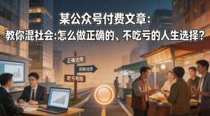 某公众号付费文章：教你混社会：怎么做正确的、不吃亏的人生选择？-菠萝头