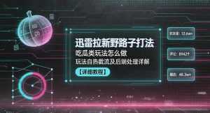 迅雷拉新野路子打法，吃瓜类玩法怎么做，玩法自热截流及后端处理详解-菠萝头