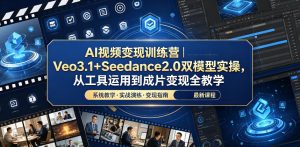 AI视频变现训练营|Veo3.1+Seedance2.0双模型实操,从工具运用到成片变现全教学-菠萝头