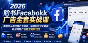 2026脸书Facebook广告全套实战课,零基础从零搭建广告体系,精准投放优化数据,解锁跨境广告稳定变现玩法-菠萝头