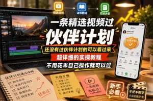 一条精选视频过伙伴计划,还没有过伙伴计划的可以看过来,超详细的实操教程,不用花米自己操作就可以过-菠萝头