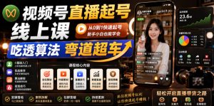 视频号直播起号线上课,吃透算法弯道超车(2026年6月)-菠萝头