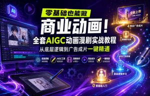 零基础也能做商业动画!全套AIGC动画漫剧实战教程,从底层逻辑到广告成片一键精通-菠萝头
