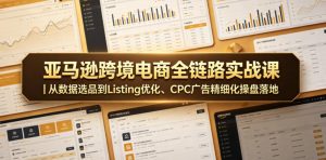 亚马逊跨境电商全链路实战课｜从数据选品到Listing优化、CPC广告精细化操盘落地-菠萝头