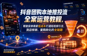 抖音团购本地推投流全案运营教程,帮助实体商家低成本打通短视频引流、到店核销、复购转化的全链路-菠萝头