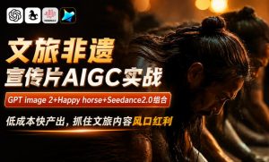 文旅非遗宣传片AIGC实战,GPT image 2+Happy horse+Seedance2.0组合,低成本快产出,抓住文旅内容风口红利-菠萝头