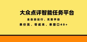 大众点评智能任务平台,全自动运行、无需手动,单价高、零成本、单窗口40+【揭秘】-菠萝头