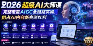 2026超级AI大师课,完整覆盖AIGC全链路实操,抢占AI内容新赛道红利-菠萝头