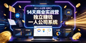AI×一人公司(OPC)14天商业实战营,用AI帮你搭建一个属于你自己的、能独立賺钱的一人公司系统-菠萝头
