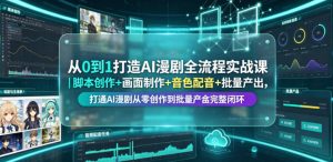 从0到1打造AI漫剧全流程实战课｜脚本创作+画面制作+音色配音+批量产出，打通AI漫剧从零创作到批量量产完整闭环-菠萝头