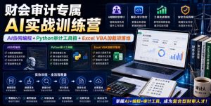 财会审计专属AI实战训练营｜AI协同编程+Python审计工具箱+Excel VBA加载项落地-菠萝头