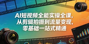 AI短视频全能实操全课,从剪辑拍摄到流量变现,零基础一站式精通-菠萝头