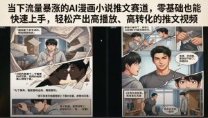 当下流量暴涨的AI漫画小说推文赛道，零基础也能快速上手，轻松产出高播放、高转化的推文视频-菠萝头