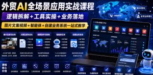 外贸AI全场景应用实战课程｜逻辑拆解+工具实操+业务落地，图片文案视频+智能体+自建业务系统一站式教学-菠萝头