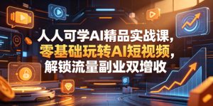 人人可学AI精品实战课,零基础玩转AI短视频,解锁流量副业双增收-菠萝头