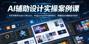 AI辅助设计实操案例课,手把手教学Stable Diffusion、Midjourney与PS协同技巧,掌握前沿AI辅助设计技术-菠萝头