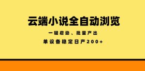 云端小说全自动浏览阅读,一键启动、批量产出,单设备稳定产出200+【揭秘】-菠萝头