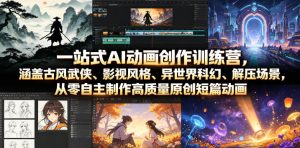 一站式AI动画创作训练营，涵盖古风武侠、影视风格、异世界科幻、解压场景，从零自主制作高质量原创短篇动画-菠萝头