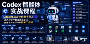 Codex智能体实战课程，让智能体成为你的数字员工，从内容生产到业务自动化，搭建可持续运行的智能工作流-菠萝头