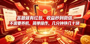 答题就有红包，收益秒到微信，不需要养机，简单操作，几分钟挣几十块【揭秘】-菠萝头