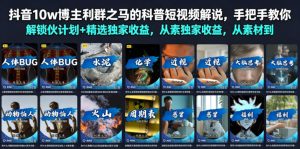 抖音10w博主利群之马的科普短视频解说,手把手教你解锁伙伴计划+精选独家收益,从素材到成片全流程-菠萝头