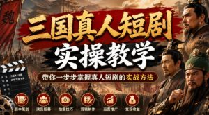 三国真人短剧实操教学,带你一步步掌握真人短剧的实战方法-菠萝头