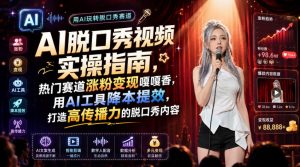 AI脱口秀视频实操指南,热门赛道涨粉变现嘎嘎香,用AI工具降本提效,打造高传播力的脱口秀内容-菠萝头