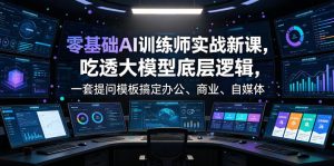 零基础AI训练师实战课,吃透大模型底层逻辑,一套提问模板搞定办公、商业、自媒体、设计、生活全场景AI落地应用-菠萝头