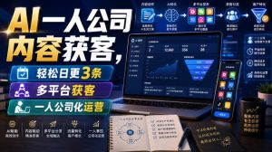 AI一人公司内容获客，轻松日更3条，多平台获客，一人公司化运营（更新）-菠萝头