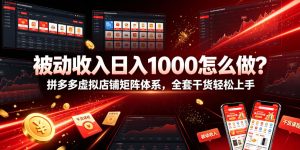 被动收入日入1000怎么做?拼多多虚拟店铺矩阵体系,全套干货轻松上手【揭秘】-菠萝头