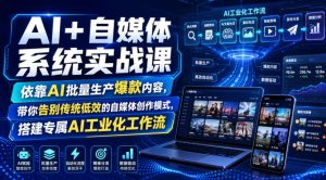 AI+自媒体系统实战课，依靠AI批量生产爆款内容，带你告别传统低效的自媒体创作模式，搭建专属AI工业化工作流-菠萝头