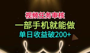 视频任务审核，一部手机就能做，简单上手，单日收益破200+【揭秘】-菠萝头