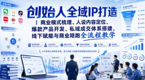 创始人全域IP打造|商业模式梳理、人设内容定位、爆款产品开发、私域成交体系搭建、线下赋能与商业陪跑全流程教学-菠萝头