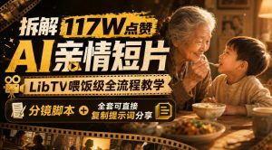 拆解117W点赞AI亲情短片,LibTV喂饭级全流程教学,分镜脚本+全套可直接复制提示词分享-菠萝头