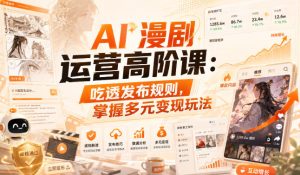 AI漫剧运营高阶课:吃透发布规则,掌握多元变现玩法-菠萝头