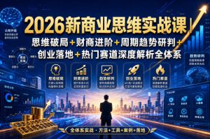 2026新商业思维实战课|思维破局+财商进阶+周期趋势研判+创业落地+热门赛道深度解析全体系-菠萝头