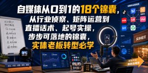 自媒体从0到1的18个锦囊,从行业侦察、矩阵运营到直播话术、起号实操,步步可落地的锦囊,实体老板转型必学-菠萝头