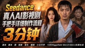 3分钟真人AI影视剧怎么做?SD 2.0手把手完整制作流程|Higgsfield 14天SD 2.0/2.5无限生成-菠萝头
